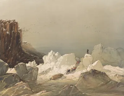 Sledging Over Hummocky Ice April 1853