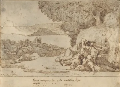 Sleep Sketch For The Painting Now In The Museum At Lille