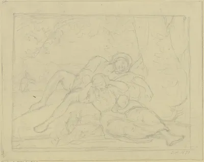 Sleeping Family In The Forest