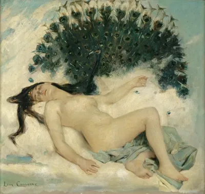 Sleeping Woman With A Peacock