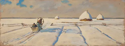 Sleigh In A Snowy Field Polesia