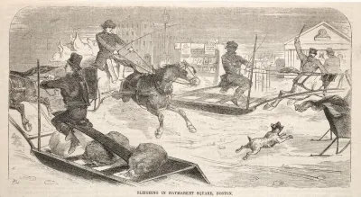 Sleighing In Haymarket Square Boston