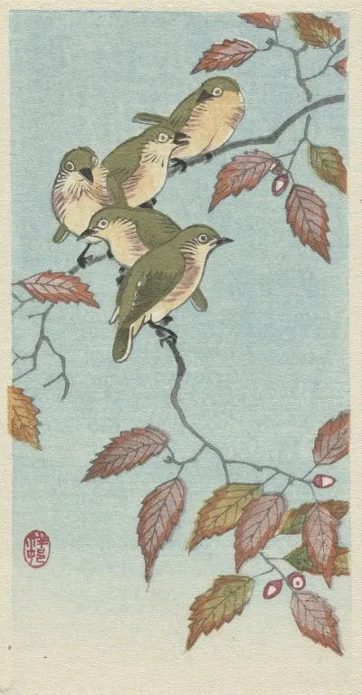 Small Birds On A Twig