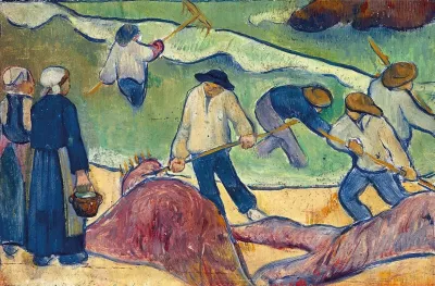 Small Landscape With Seaweed Fishermen