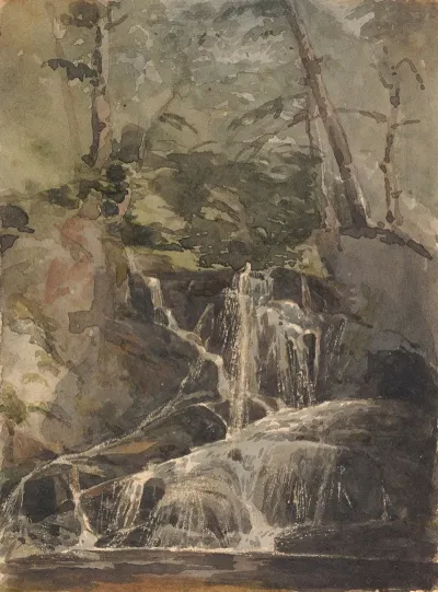 Small Waterfall In Forest