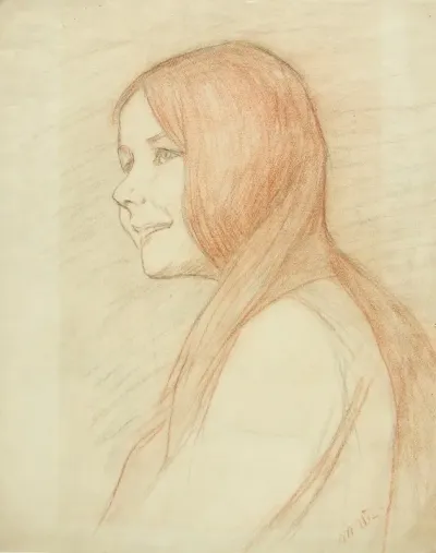 Smiling Girls Head Side View