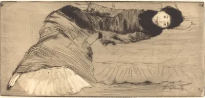 Smiling Woman Reclining On A Sofa Femme Souriant Etendue Sur Un Canape