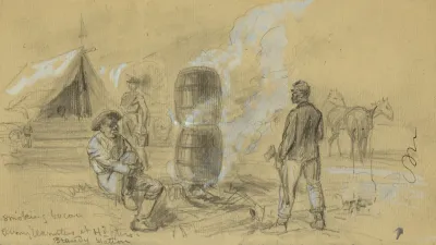 Smoking Bacon Army Teamsters At Hdqters Brandy Station