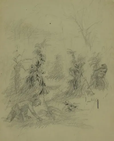 Sniper Shooting Soldier From Behind A Corn Stack