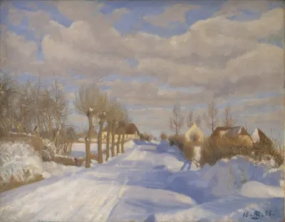 Snow Covered Highroad In The Sunshine