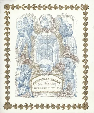 Societe De La Concorde A Gand Grand Bal Du 23 Fevr 1846