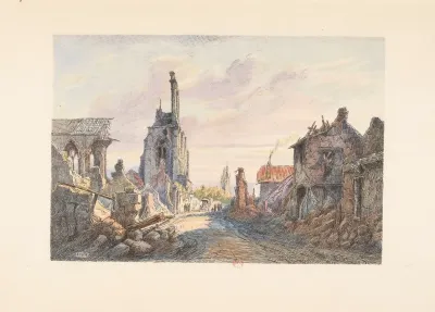 Soissons La Cathedrale Et La Rue De La Buerie