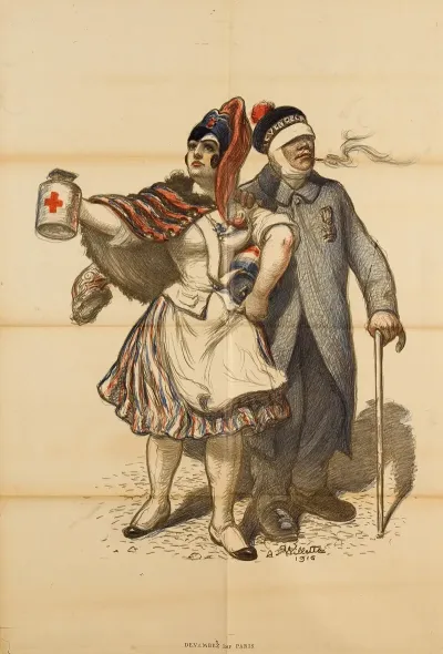 Soldat Blesse Et Cantiniere