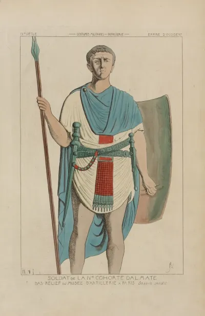 Soldat De La Ive Cohorte Dal Mate Bas Relief Du Musee Dartillerie Dessin Inedit
