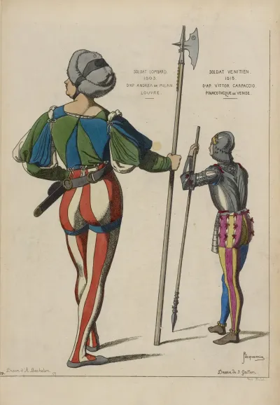 Soldat Lombard 1503 Dapres Andrea De Milan Louvre Soldat Venitien 1515 Dapres Vittor Carpaccio