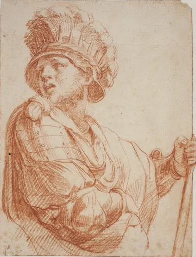 Soldat Med Fjerprydet Hjelm Efter Raphael