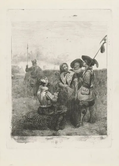 Soldaten Met Een Jong Meisje