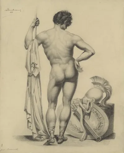 Soldier At Rest Seen From Behind