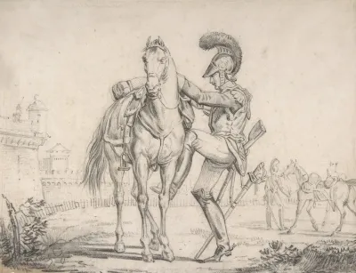 Soldier Mounting A Horse