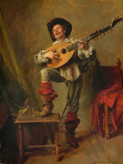 Soldier Playing The Theorbo