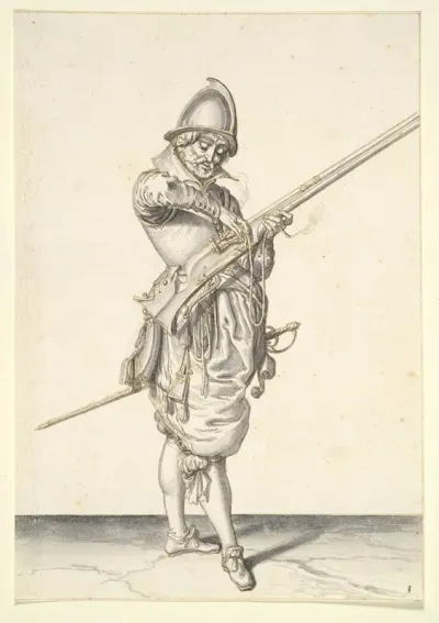 Soldier Preparing To Fire A Caliver