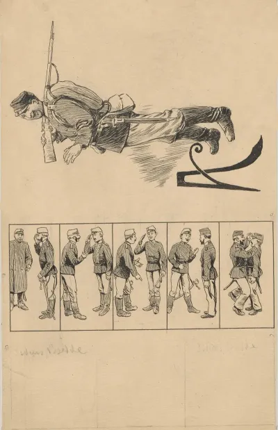 Soldier With Rifle Over His Arm