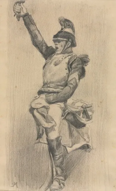 Soldier With Upraised Arm