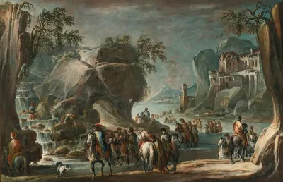Soldiers Crossing A River