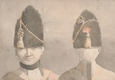 Soldiers Head Front And Back