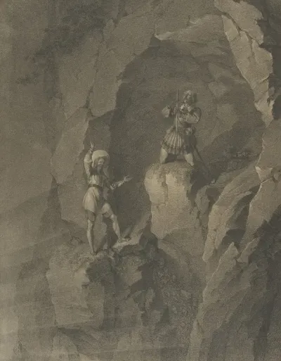Soldiers In A Cave Receiving Blessings From Heaven