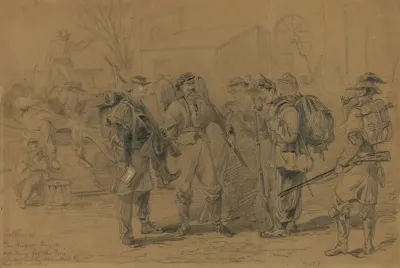 Soldiers Of Gen Augurs Brigade Waiting For The Cars To Take Them To Uptons Hill Va Their Old Camp