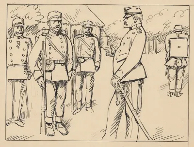 Soldiers Stand At Attention Before A Commander