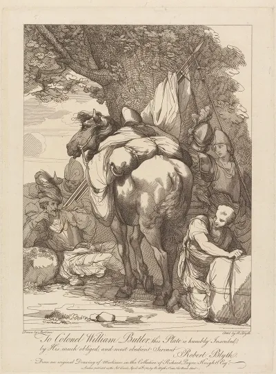 Soldiers With Pack Horse