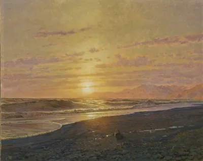 Soleil Couchant Sur La Mer Bordighera