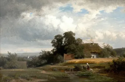 Sommerlandschaft Mit Bauernhaus Und Muhle