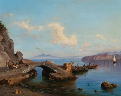 Sorrento Landscape With Fishermen