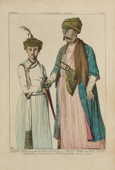 Soudiat Daula Grand Visir Du Mogol Et Mirza Mani Son Fils 1774