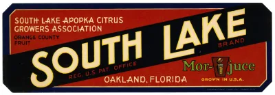 South Lake Brand Fruit Label