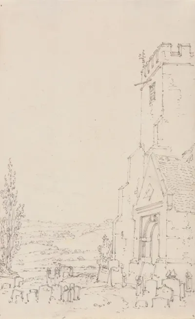 South Porch And Tower Of An Unidentified Church