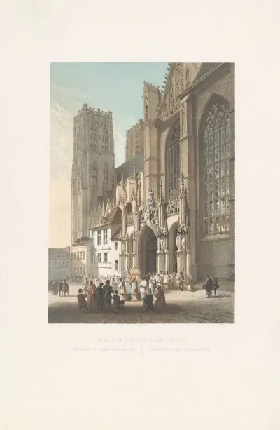 South Portico To St Gudules Church At Brussels