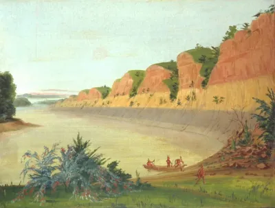 South Side Of Buffalo Island Showing Buffalo Berries In The Foreground