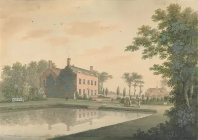 South View Of A House At Ringmer With Gardeners At Work