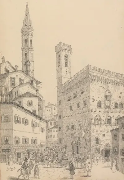 South View Of The Barqello Or State Prison And Spire Of The Badia