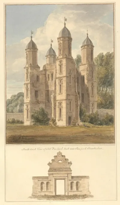 South West View Of Old Burleigh Hall Near Stamford Lincolnshire