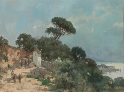 Southern Landscape With Donkeys