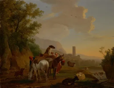 Southern Landscape With Shepherds