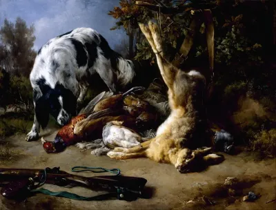 Spaniel With A Still Life Of Dead Game