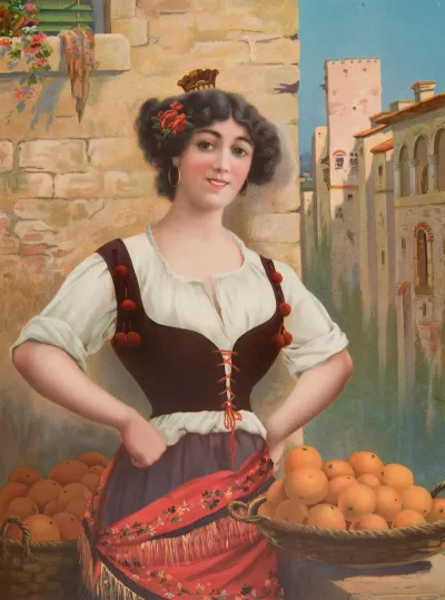 Spanish Woman Selling Oranges