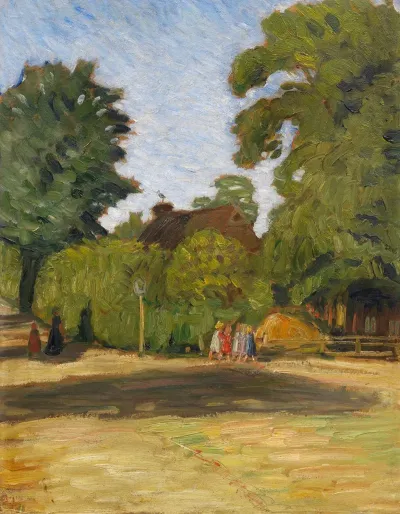 Spatsommernachmittag In Fischerhude Mit Madchengruppe