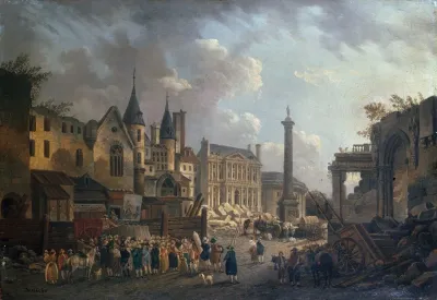Spectacle Forain Dans Un Carrefour Imaginaire De Paris